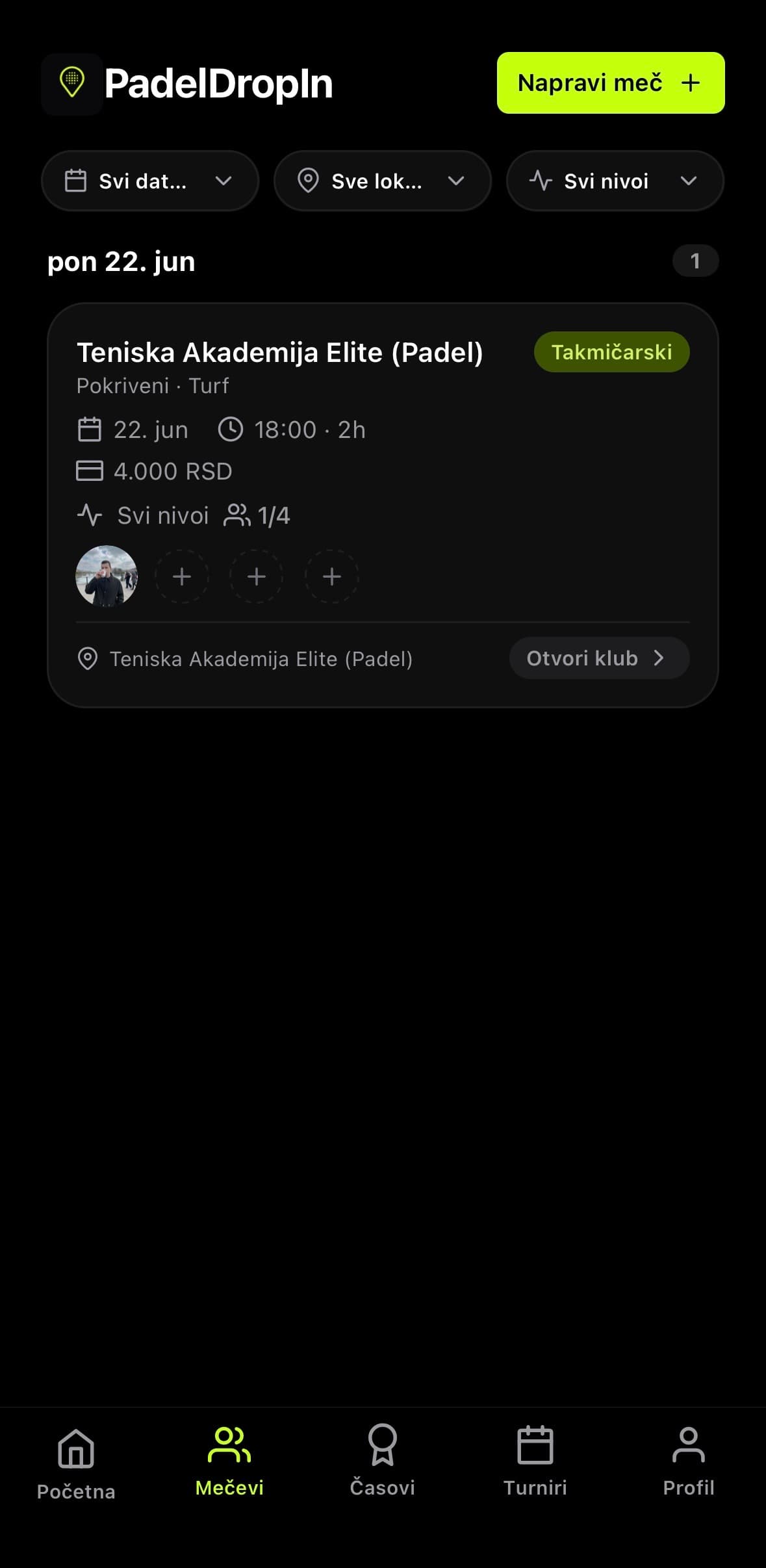 Lista otvorenih mečeva
